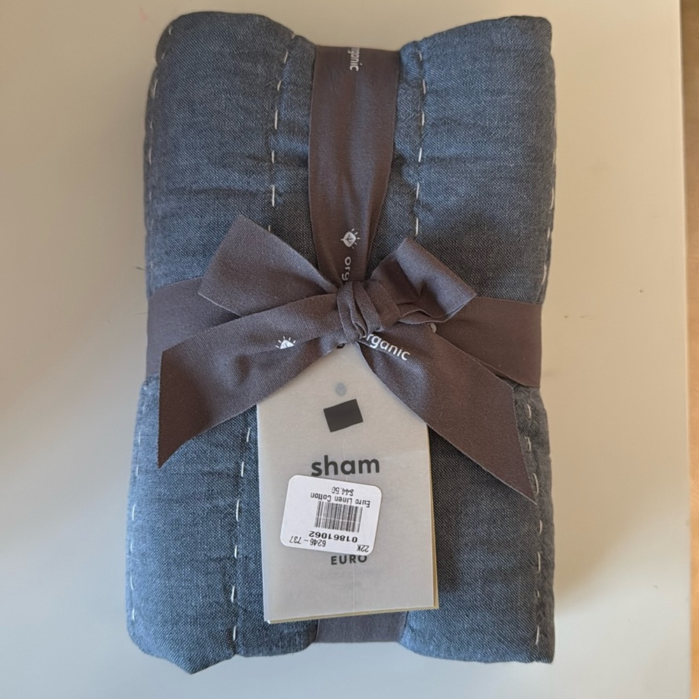 Euro West Elm Flax Linen Cotton Pick Stitch Sham